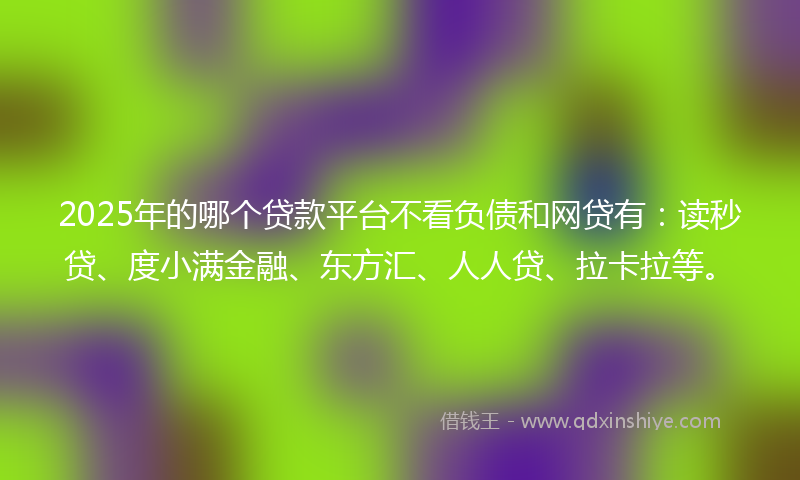 2025年的哪个贷款平台不看负债和网贷有：读秒贷、度小满金融、东方汇、人人贷、拉卡拉等。