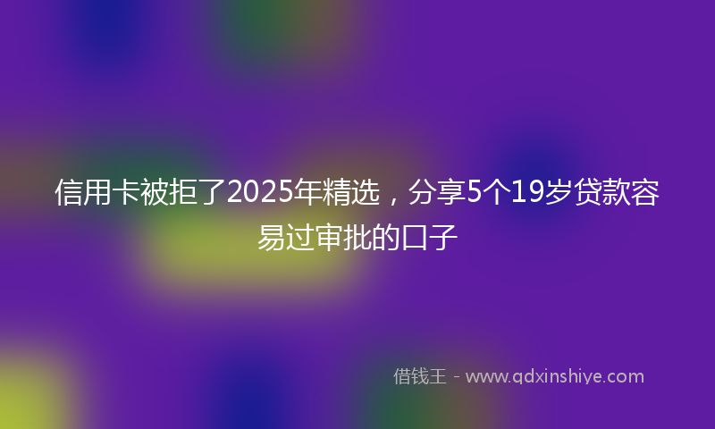 信用卡被拒了2025年精选，分享5个19岁贷款容易过审批的口子