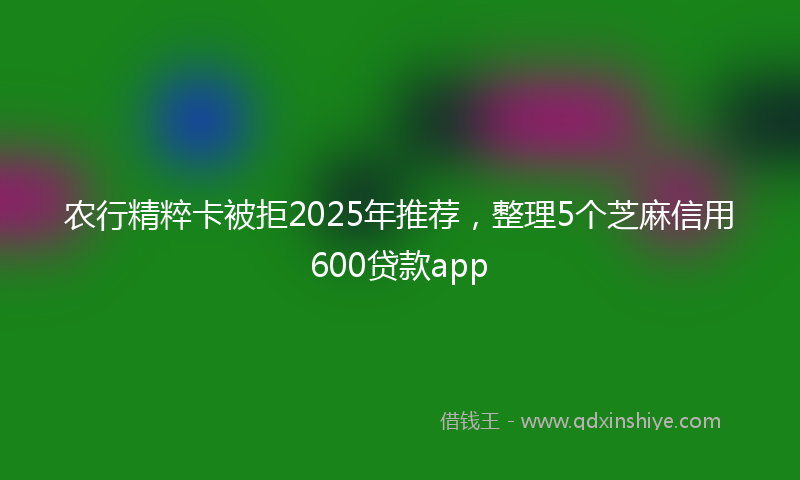 农行精粹卡被拒2025年推荐，整理5个芝麻信用600贷款app