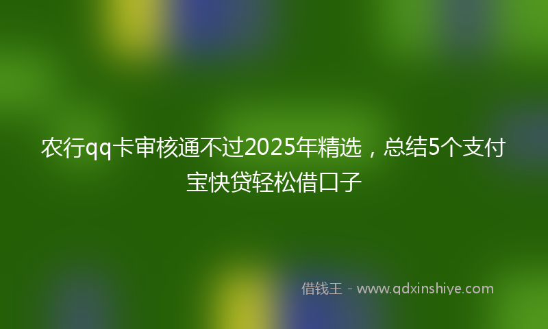 农行qq卡审核通不过2025年精选，总结5个支付宝快贷轻松借口子