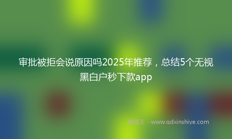 审批被拒会说原因吗2025年推荐，总结5个无视黑白户秒下款app