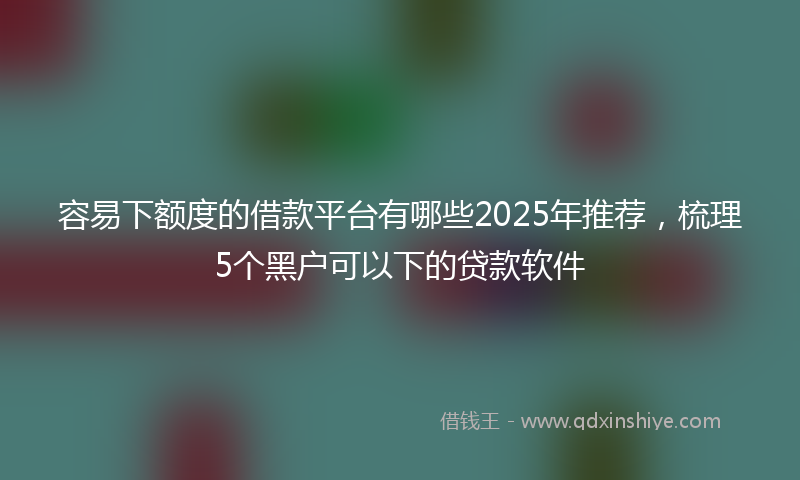 容易下额度的借款平台有哪些2025年推荐，梳理5个黑户可以下的贷款软件
