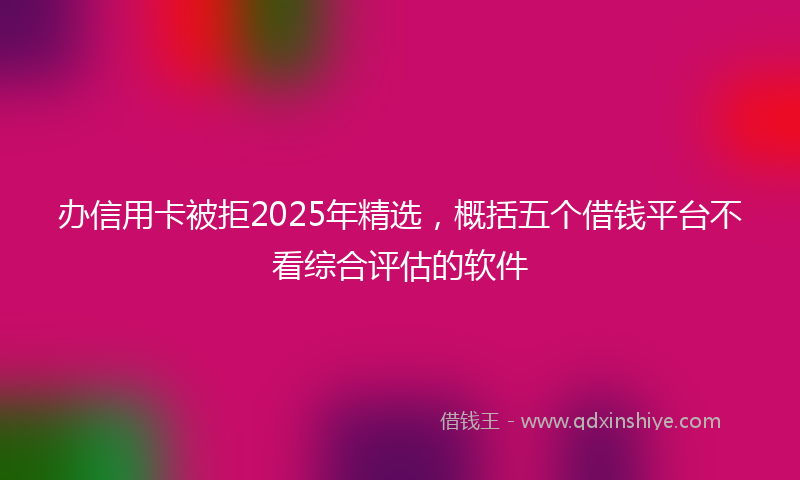 办信用卡被拒2025年精选，概括五个借钱平台不看综合评估的软件