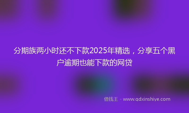 分期族两小时还不下款2025年精选，分享五个黑户逾期也能下款的网贷