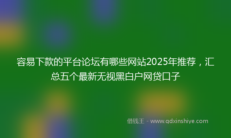 容易下款的平台论坛有哪些网站2025年推荐，汇总五个最新无视黑白户网贷口子