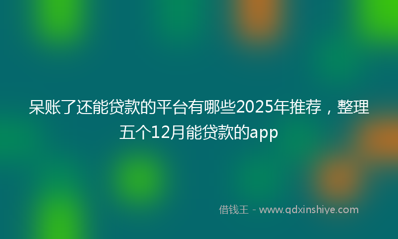 呆账了还能贷款的平台有哪些2025年推荐，整理五个12月能贷款的app