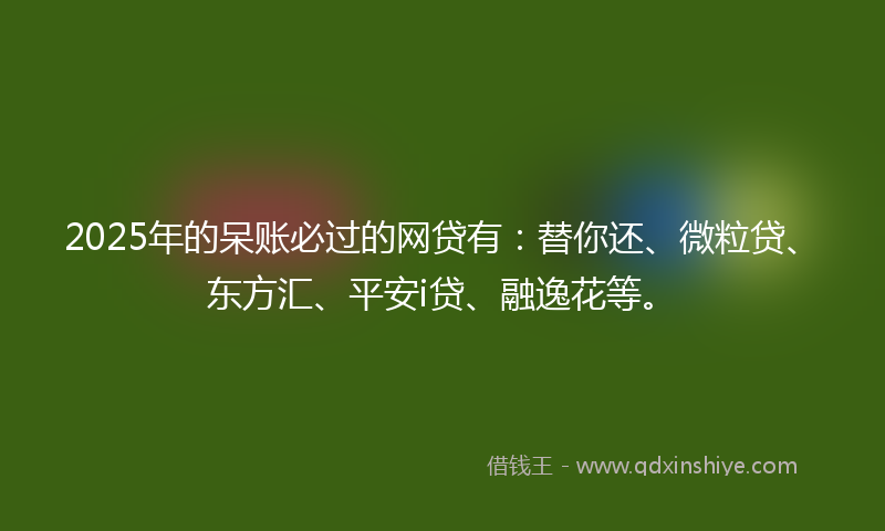 2025年的呆账必过的网贷有：替你还、微粒贷、东方汇、平安i贷、融逸花等。