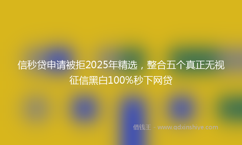 信秒贷申请被拒2025年精选，整合五个真正无视征信黑白100%秒下网贷