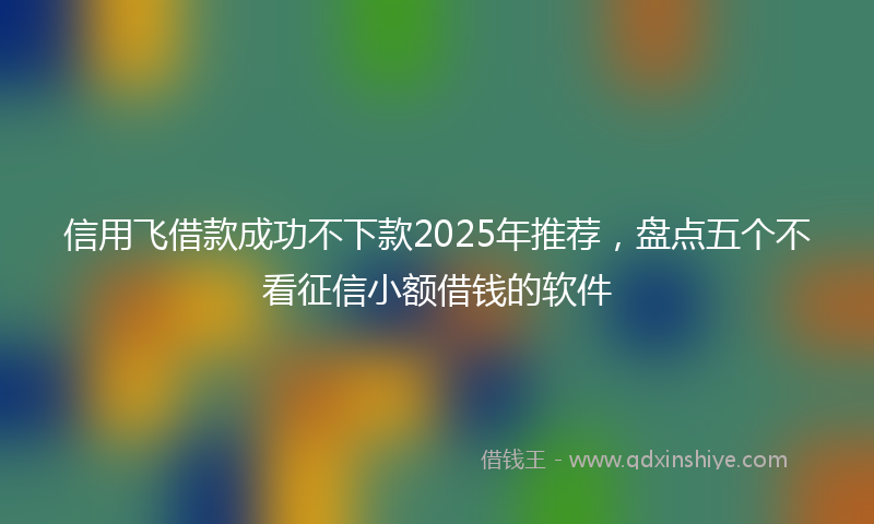信用飞借款成功不下款2025年推荐，盘点五个不看征信小额借钱的软件