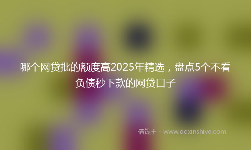 哪个网贷批的额度高2025年精选，盘点5个不看负债秒下款的网贷口子