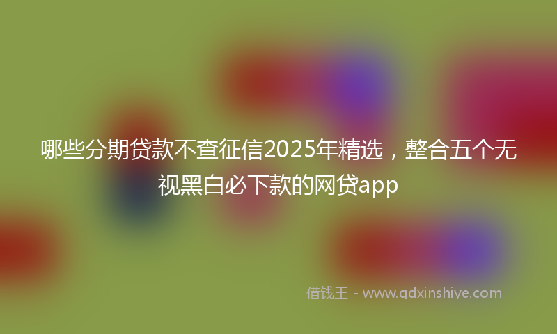 哪些分期贷款不查征信2025年精选，整合五个无视黑白必下款的网贷app