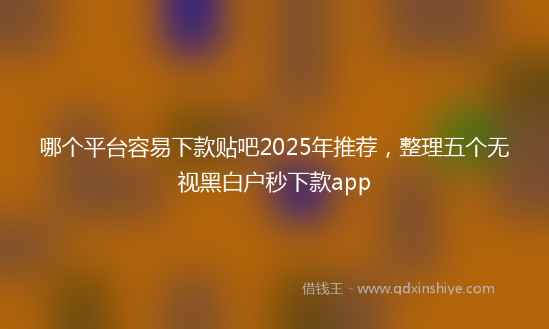 哪个平台容易下款贴吧2025年推荐，整理五个无视黑白户秒下款app