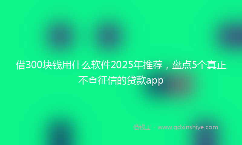 借300块钱用什么软件2025年推荐，盘点5个真正不查征信的贷款app