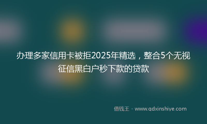 办理多家信用卡被拒2025年精选，整合5个无视征信黑白户秒下款的贷款