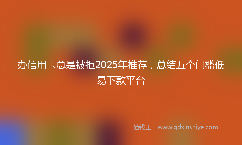 办信用卡总是被拒2025年推荐，总结五个门槛低易下款平台