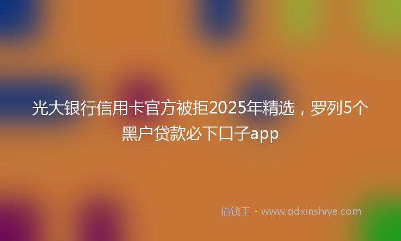 光大银行信用卡官方被拒2025年精选，罗列5个黑户贷款必下口子app