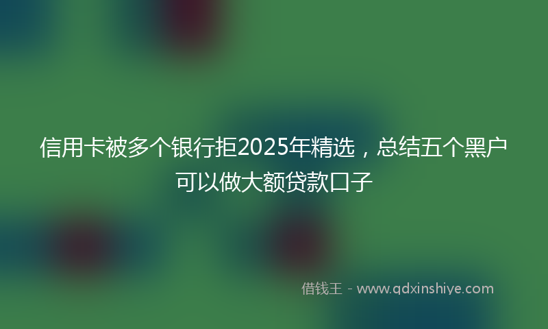 信用卡被多个银行拒2025年精选，总结五个黑户可以做大额贷款口子