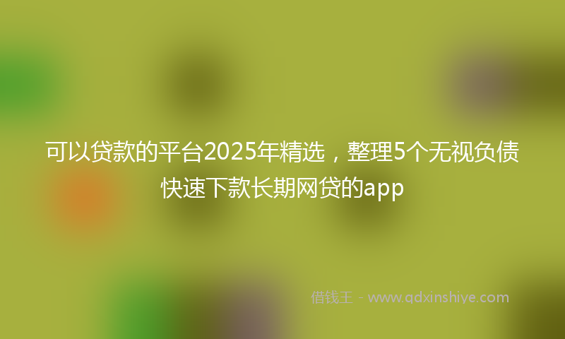 可以贷款的平台2025年精选，整理5个无视负债快速下款长期网贷的app
