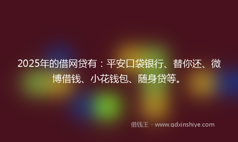 2025年的借网贷有：平安口袋银行、替你还、微博借钱、小花钱包、随身贷等。