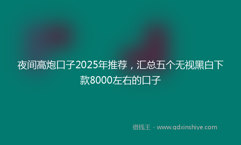 夜间高炮口子2025年推荐，汇总五个无视黑白下款8000左右的口子
