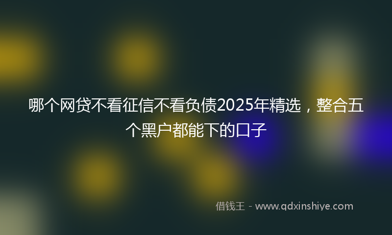 哪个网贷不看征信不看负债2025年精选，整合五个黑户都能下的口子