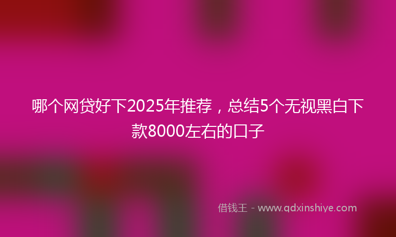 哪个网贷好下2025年推荐，总结5个无视黑白下款8000左右的口子