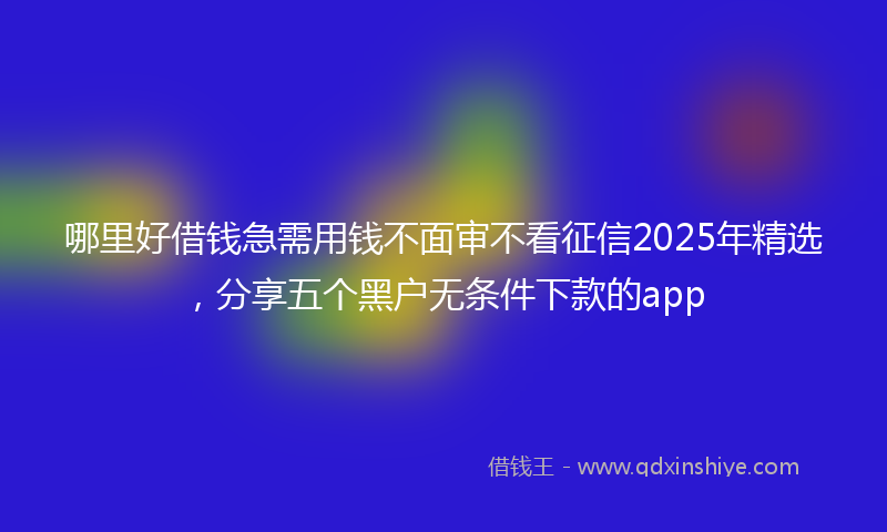 哪里好借钱急需用钱不面审不看征信2025年精选，分享五个黑户无条件下款的app