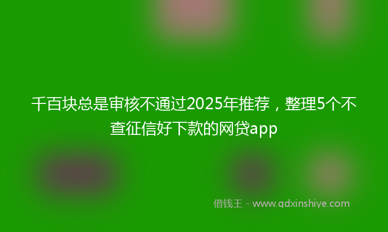 千百块总是审核不通过2025年推荐，整理5个不查征信好下款的网贷app