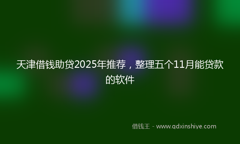 天津借钱助贷2025年推荐，整理五个11月能贷款的软件