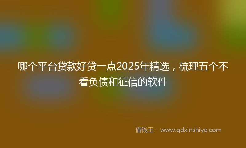 哪个平台贷款好贷一点2025年精选，梳理五个不看负债和征信的软件