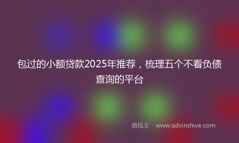 包过的小额贷款2025年推荐，梳理五个不看负债查询的平台