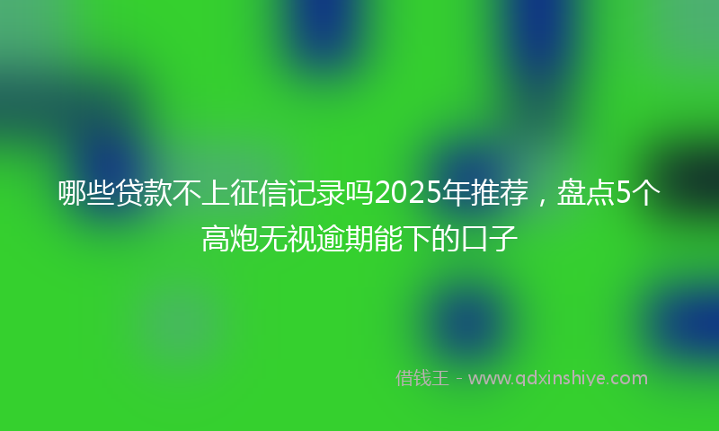 哪些贷款不上征信记录吗2025年推荐，盘点5个高炮无视逾期能下的口子