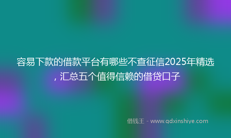 容易下款的借款平台有哪些不查征信2025年精选，汇总五个值得信赖的借贷口子