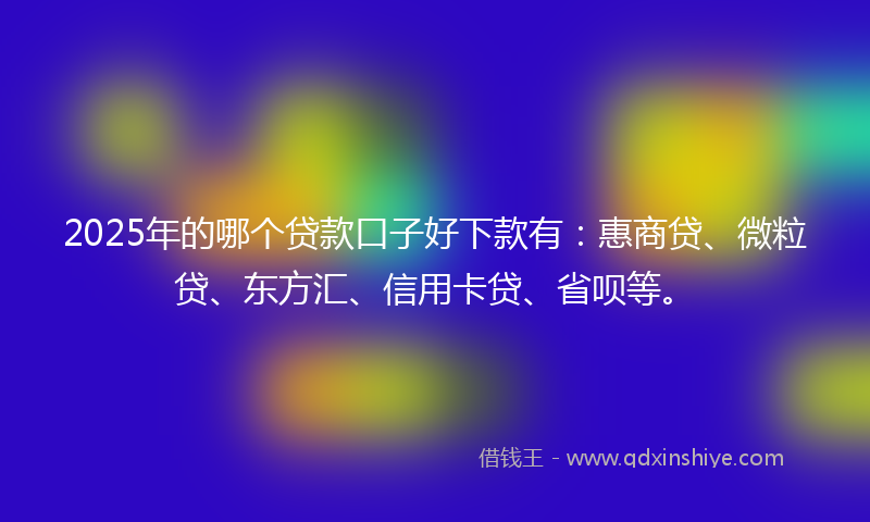 2025年的哪个贷款口子好下款有：惠商贷、微粒贷、东方汇、信用卡贷、省呗等。