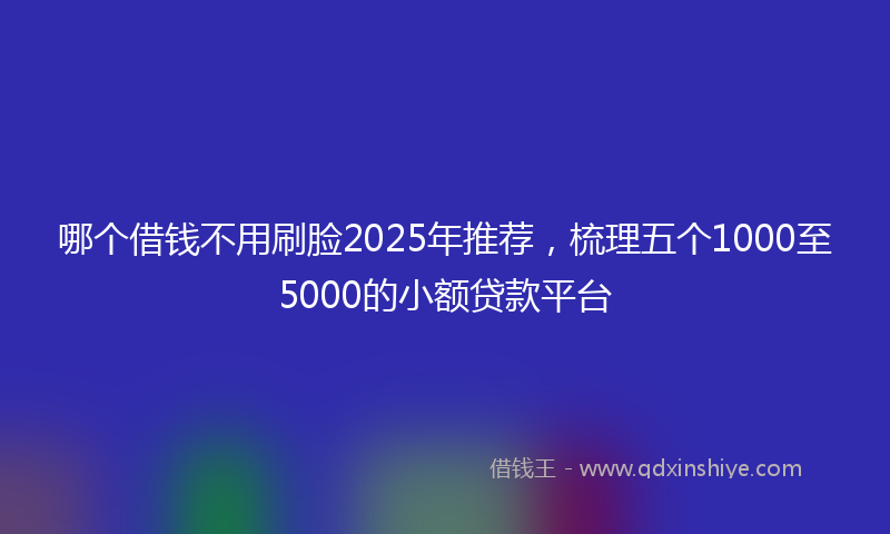 哪个借钱不用刷脸2025年推荐，梳理五个1000至5000的小额贷款平台