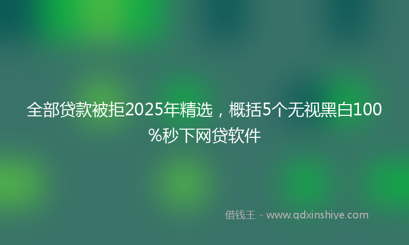 全部贷款被拒2025年精选，概括5个无视黑白100%秒下网贷软件