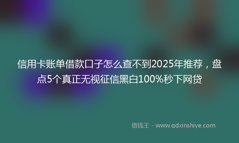 信用卡账单借款口子怎么查不到2025年推荐，盘点5个真正无视征信黑白100%秒下网贷