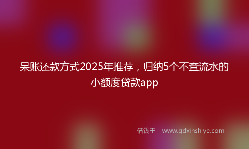 呆账还款方式2025年推荐，归纳5个不查流水的小额度贷款app