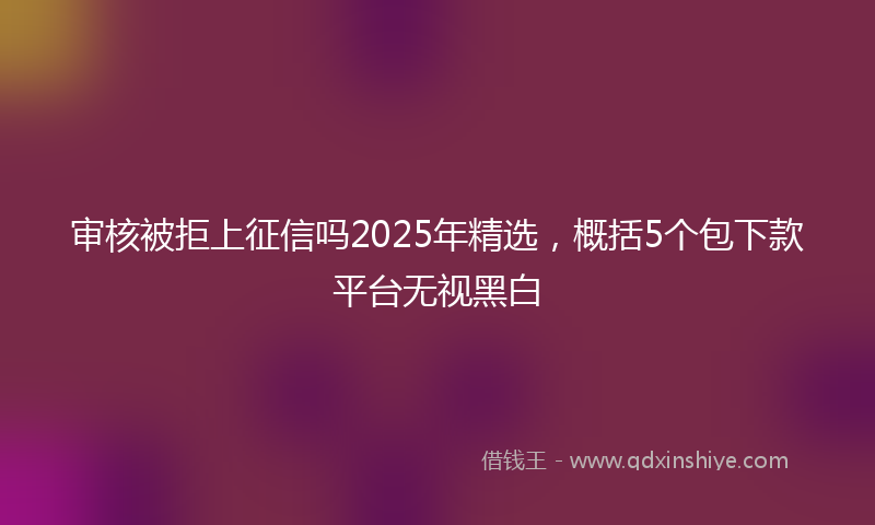 审核被拒上征信吗2025年精选，概括5个包下款平台无视黑白