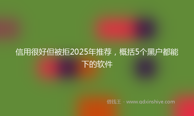 信用很好但被拒2025年推荐，概括5个黑户都能下的软件