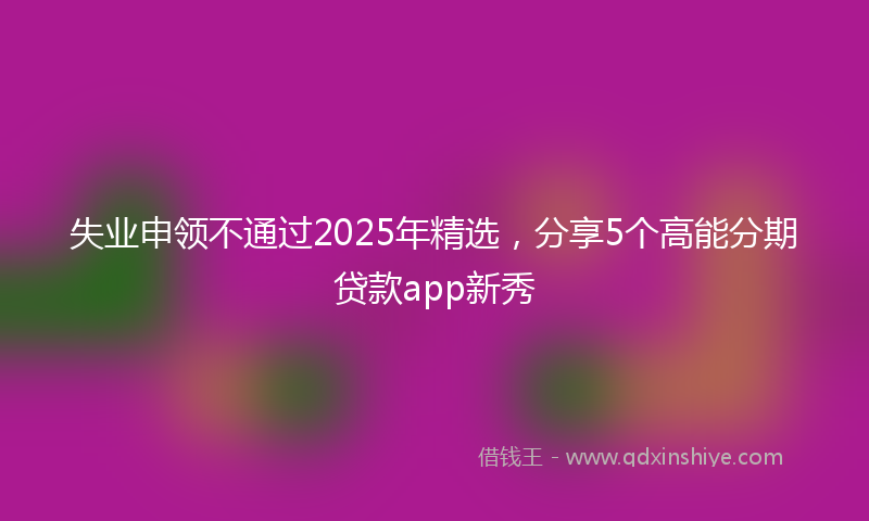 失业申领不通过2025年精选，分享5个高能分期贷款app新秀