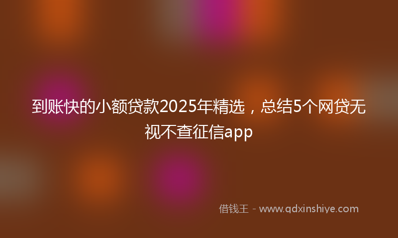 到账快的小额贷款2025年精选，总结5个网贷无视不查征信app