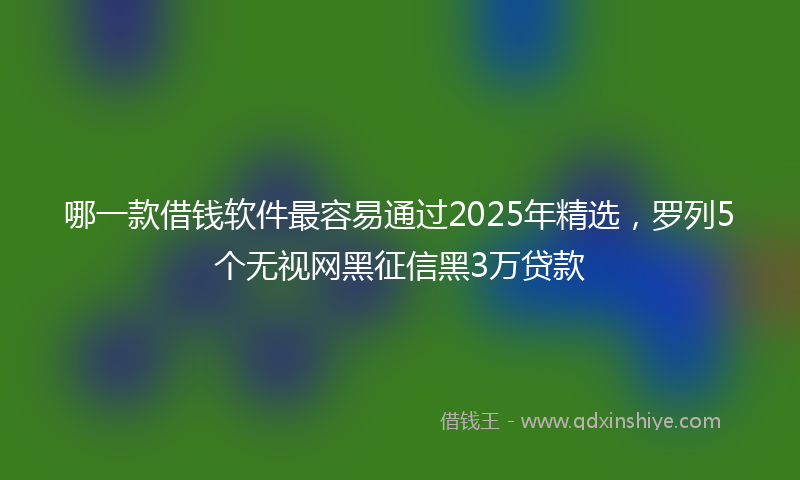 哪一款借钱软件最容易通过2025年精选，罗列5个无视网黑征信黑3万贷款