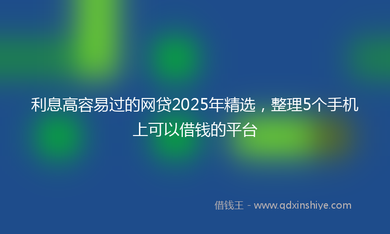 利息高容易过的网贷2025年精选，整理5个手机上可以借钱的平台