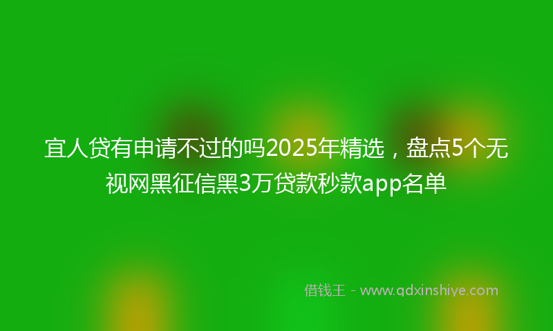 宜人贷有申请不过的吗2025年精选，盘点5个无视网黑征信黑3万贷款秒款app名单