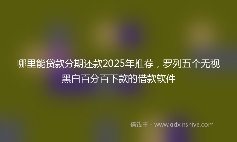 哪里能贷款分期还款2025年推荐，罗列五个无视黑白百分百下款的借款软件