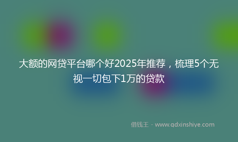 大额的网贷平台哪个好2025年推荐，梳理5个无视一切包下1万的贷款