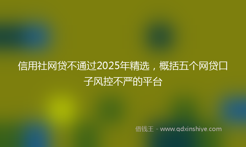 信用社网贷不通过2025年精选，概括五个网贷口子风控不严的平台
