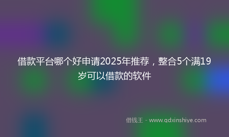 借款平台哪个好申请2025年推荐，整合5个满19岁可以借款的软件