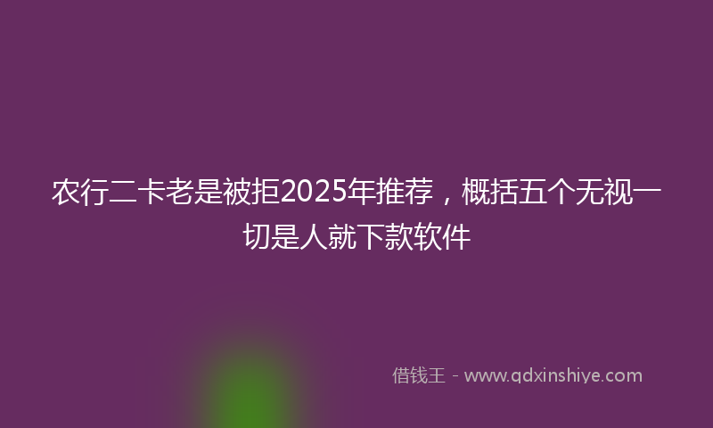 农行二卡老是被拒2025年推荐，概括五个无视一切是人就下款软件